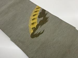 雲に橋模様織出し名古屋帯